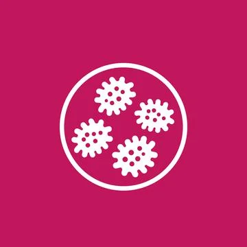Microbes, microorganisms vector icon Stock Illustration