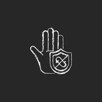 Microbes protection chalk white icon on dark background Stock Illustration