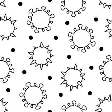 Microbes. Seamless pattern. Coloring book Stockillustratie