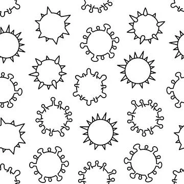 Microbes. Seamless pattern. Coloring book Stockillustratie