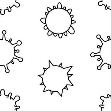 Microbes. Seamless pattern. Coloring book Stockillustratie