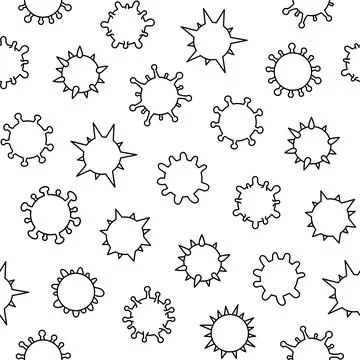 Microbes. Seamless pattern. Coloring book 스톡 일러스트