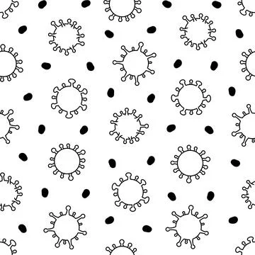 Microbes. Seamless pattern. Coloring book Stockillustratie