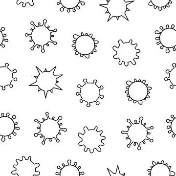 Microbes. Seamless pattern. Coloring book Stockillustratie