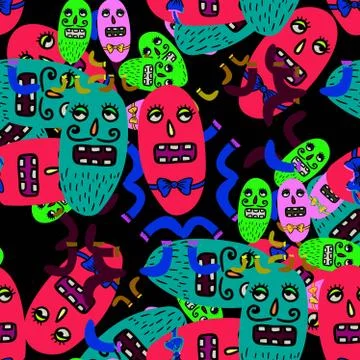 Microbes seamless pattern. 스톡 일러스트