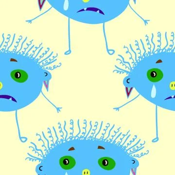 Microbes seamless pattern. 스톡 일러스트