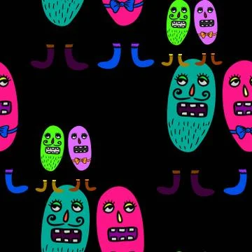 Microbes seamless pattern. Stockillustratie