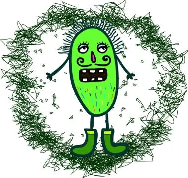 Microbes seamless pattern. 스톡 일러스트