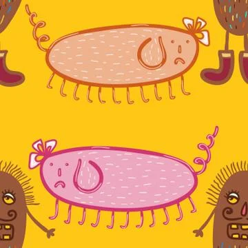 Microbes seamless pattern. 스톡 일러스트