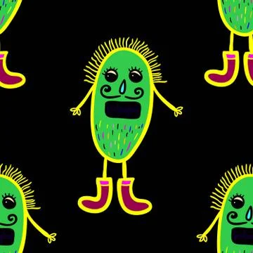 Microbes seamless pattern. Illustrazione stock