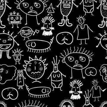 Microbes seamless pattern. Stockillustratie