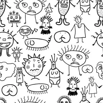 Microbes seamless pattern. Stockillustratie
