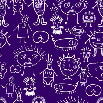 Microbes seamless pattern. Illustrazione stock