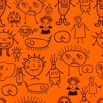 Microbes seamless pattern. 스톡 일러스트