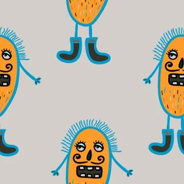 Microbes seamless pattern. 스톡 일러스트