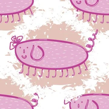Microbes seamless pattern. 스톡 일러스트