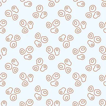 Microbes vector Bio Engineering concept outline seamless pattern 스톡 일러스트