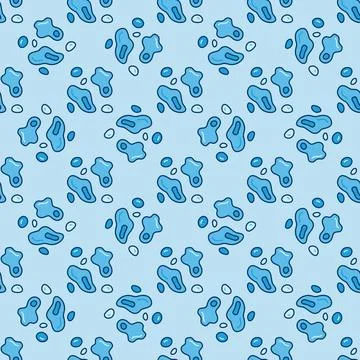 Microbes vector concept blue creative seamless pattern Illustrazione stock