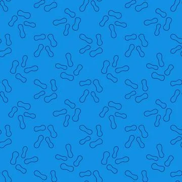 Microbes vector concept simple blue line seamless pattern Illustrazione stock