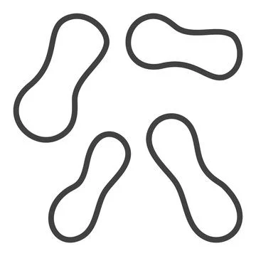 Microbes vector concept simple outline icon or sign Stock Illustration