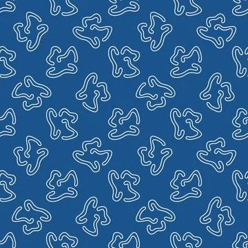Microbes vector Microbiology concept line blue seamless pattern 스톡 일러스트