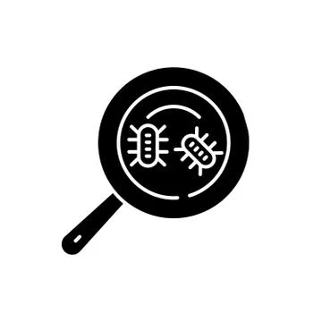 Microbial analysis black icon, vector sign on isolated background. Microbial Stock Illustration