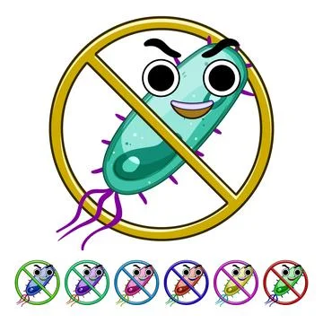 Microbial anti bacteria cartoon vector graphic Stock Illustration