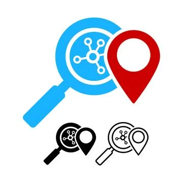 Microbial biomarker vector icon. Color, black and outline. Stock Illustration