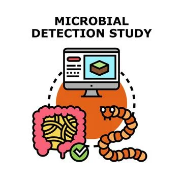 Microbial detection study of intestinal health analysis 스톡 일러스트