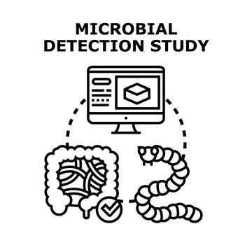 Microbial detection study of intestinal health analysis Stock Illustration