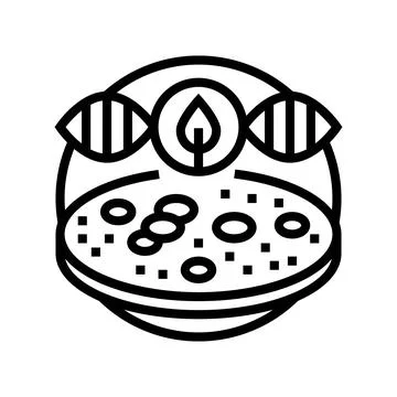 Microbial ecology line icon vector illustration Stock Illustration