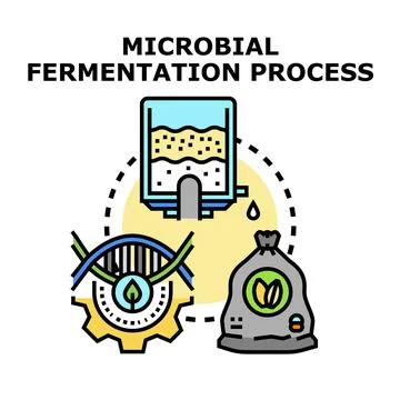 Microbial fermentation process creating sustainable biotechnology products Stock Illustration