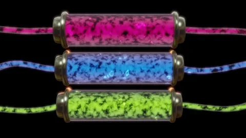Microbial fuel cells. 3d animation render Stock Footage 303015593