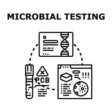 Microbial testing analyzing environmental contamination and genetic samples Stock Illustration