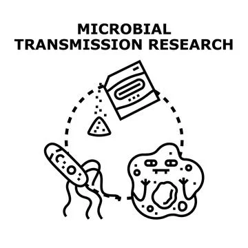 Microbial transmission research developing vaccine infection control Stock Illustration