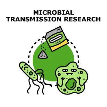 Microbial transmission research developing vaccine infection control Stock Illustration