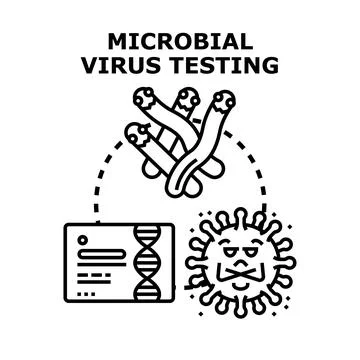 Microbial virus testing and health research concept Stock Illustration