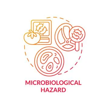 Microbiological hazard red gradient concept icon Illustrazione stock