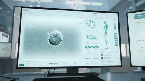 Microbiological Study Of Egg Fertilization By Sperm Cells On A Microscopic Level Stock Footage 202588063