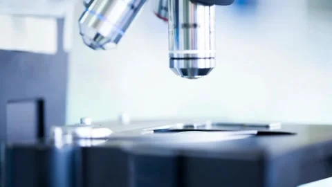 A microbiologist studies a sample of bacteria under an electron microscope, Stock Footage 336582719