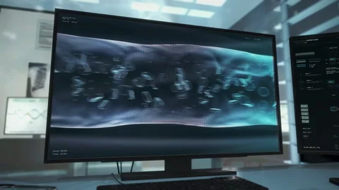 Microbiology Analysis Software Checks Bloodstream In Human Organism Artery Stock Footage 206142267