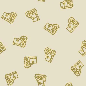 Microbiology molecular structure line vector seamless pattern Illustrazione stock