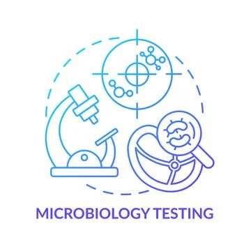 Microbiology testing blue gradient concept icon 库存插图