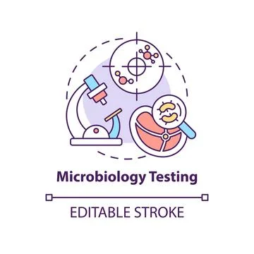 Microbiology testing concept icon 库存插图