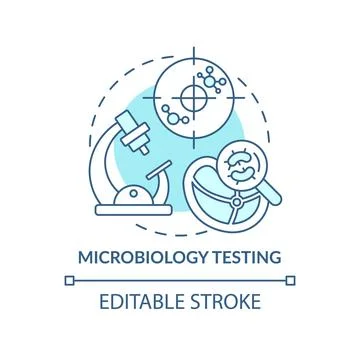 Microbiology testing turquoise concept icon 库存插图