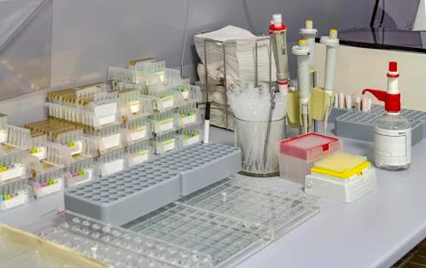 Microbiology workplace Stock Photos