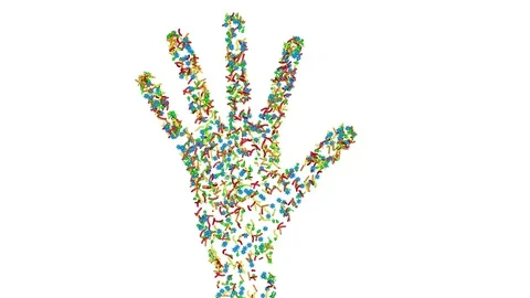 Microbiome , bacteria on hand.3d animation Stock-Footage 83433676