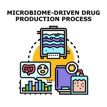 Microbiome driven drug production process development 스톡 일러스트