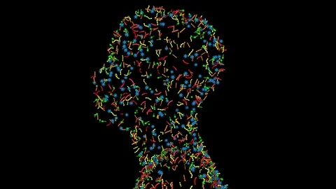 Microbiome , microorganisms, bacteria, viruses, microbes crawling on human head Stock-Footage 79669818