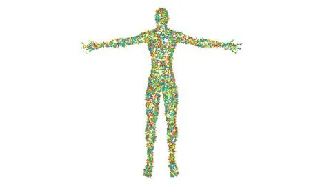Microbiome , microorganisms, bacteria, viruses, microbes human body shape Stock Illustration